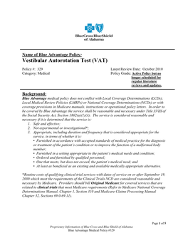 Vestibular Autorotation Test (VAT)