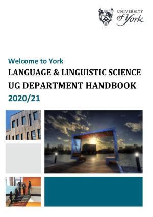 Ug Department Handbook 2020/21