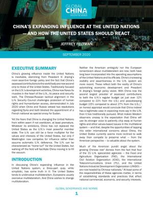 China's Expanding Influence at the United Nations