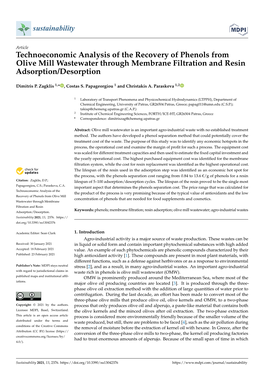 Technoeconomic Analysis of the Recovery of Phenols from Olive Mill Wastewater Through Membrane Filtration and Resin Adsorption/Desorption
