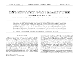 Light-Induced Changes in the Prey Consumption and Behavior of Two Juvenile Planktivorous Fish