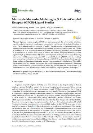 Multiscale Molecular Modeling in G Protein-Coupled Receptor (GPCR)-Ligand Studies