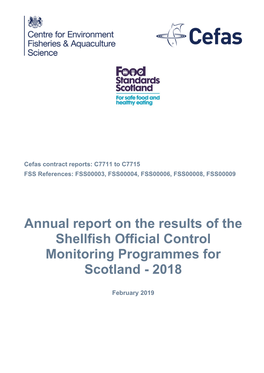 Shellfish Official Control Monitoring Programmes for Scotland - 2018