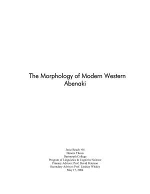 The Morphology of Modern Western Abenaki