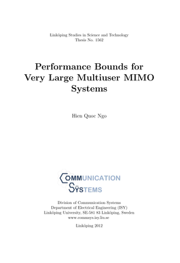 Performance Bounds for Very Large Multiuser MIMO Systems