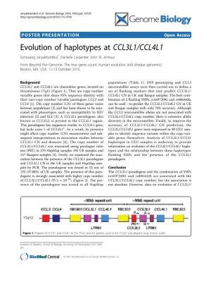 Evolution of Haplotypes at CCL3L1/CCL4L1