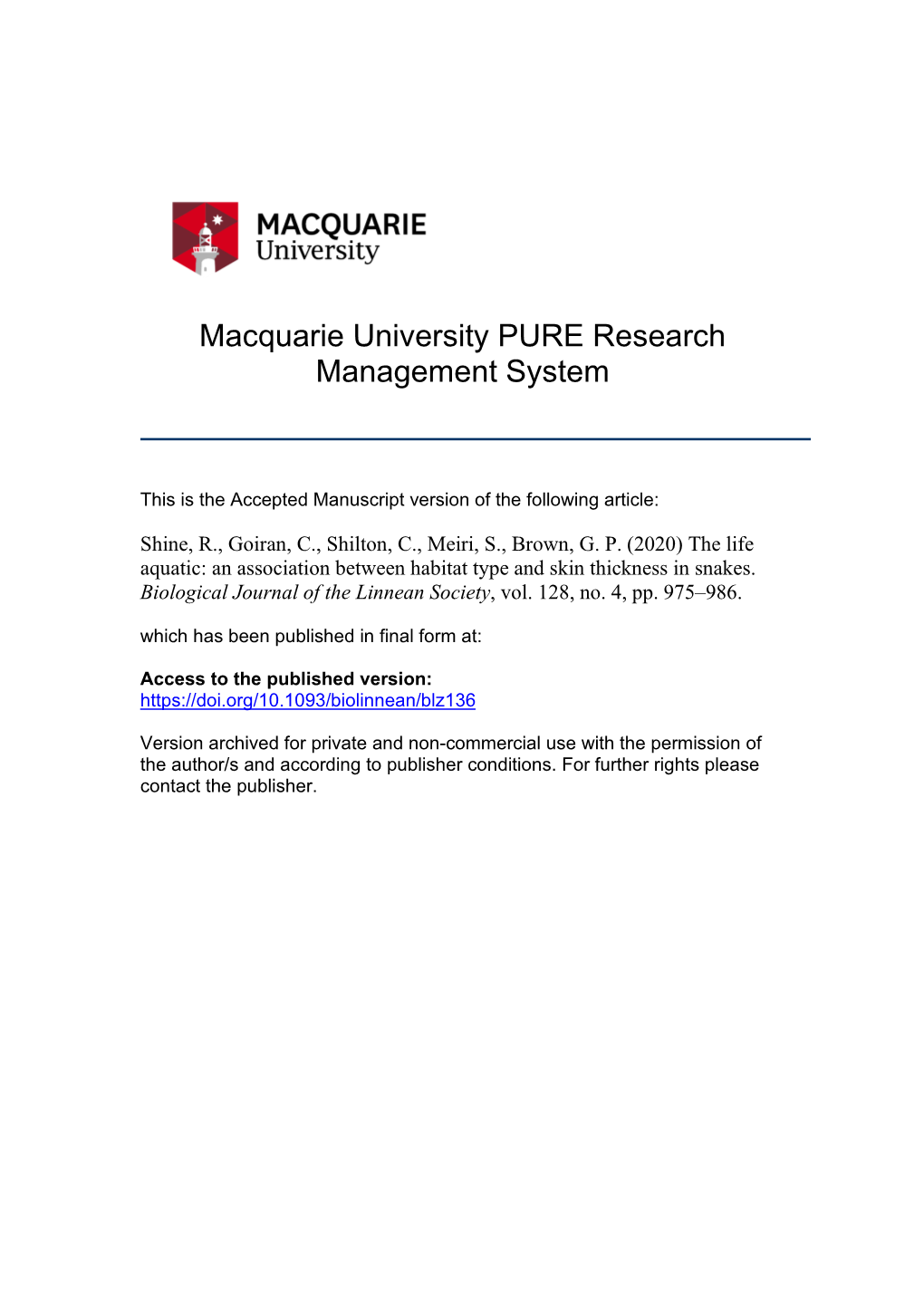 Macquarie University PURE Research Management System