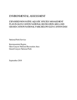 Expanded Non-Native Aquatic Species Management Plan in Glen Canyon National Recreation Area and Grand Canyon National Park Below Glen Canyon Dam