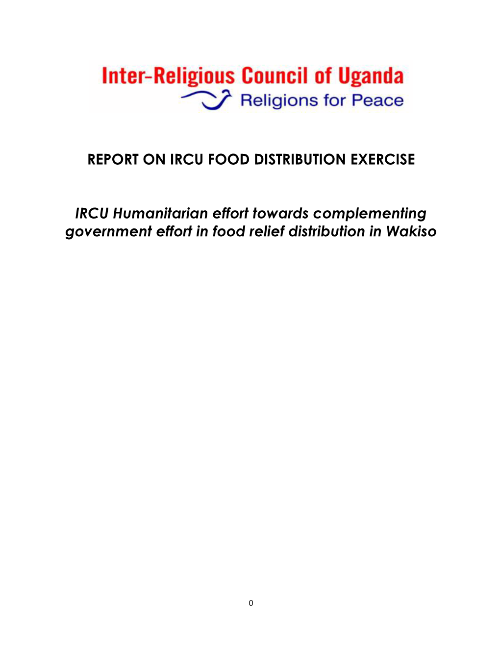 Report on Ircu Food Distribution Exercise Ircu