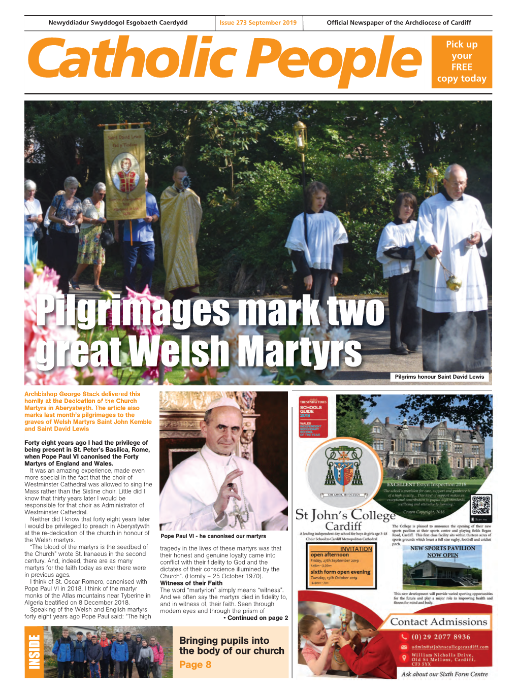 Pilgrimages Mark Two Great Welsh Martyrs Pilgrims Honour Saint David Lewis