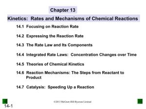 Kinetics: Rates and Mechanisms of Chemical Reactions Chapter 13