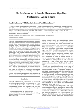 The Mothematics of Female Pheromone Signaling: Strategies for Aging Virgins