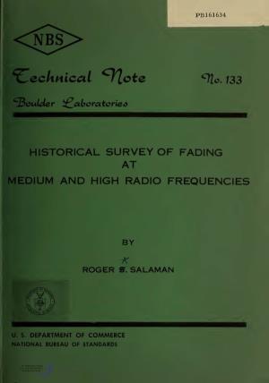 Historical Survey of Fading at Medium and High Radio Frequencies