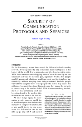 Security of Communication Protocols and Services