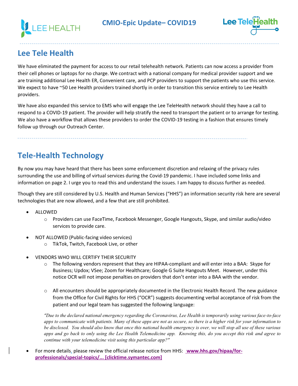 Lee Tele Health Tele-Health Technology