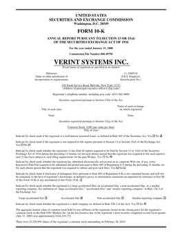 VERINT SYSTEMS INC. (Exact Name of Registrant As Specified in Its Charter)