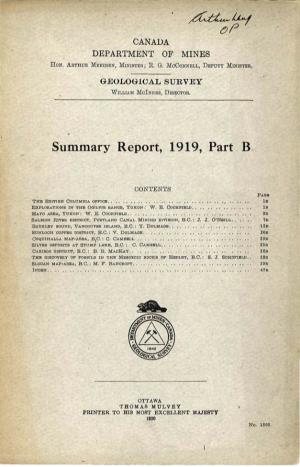 Summary Report, 1919, Part B
