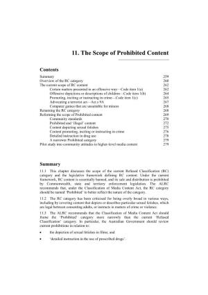 11. the Scope of Prohibited Content