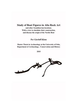 Study of Boat Figures in Alta Rock Art and Other Scandinavian Locations