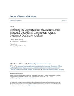 Exploring the Opportunities of Minority Senior Executive U.S. Federal