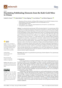 Elucidating Pathfinding Elements from the Kubi Gold Mine in Ghana