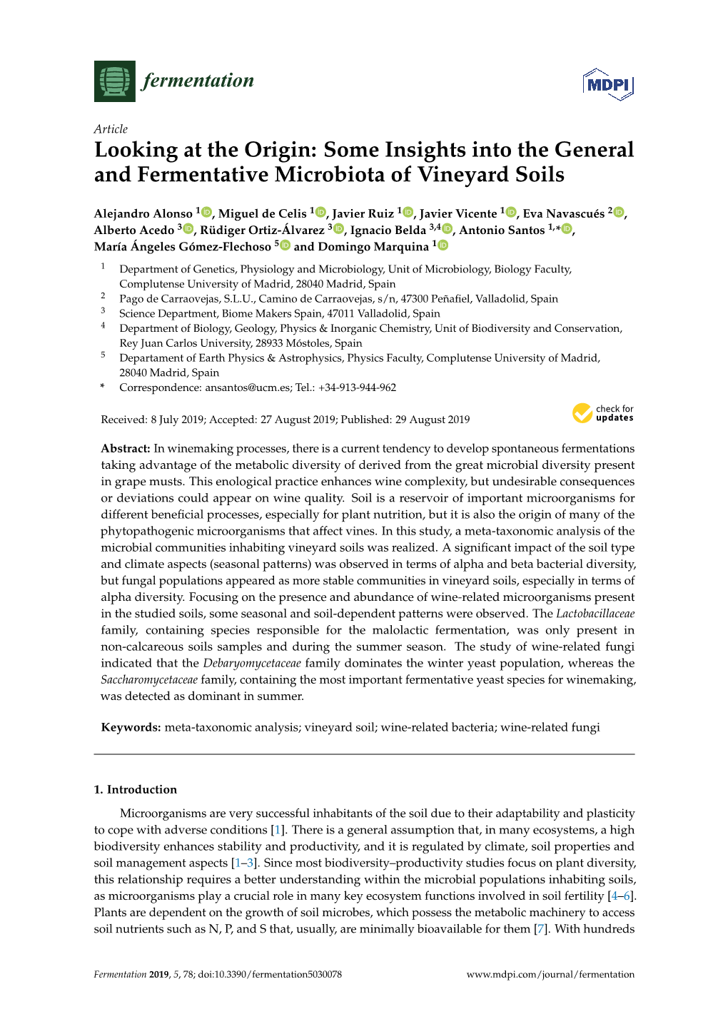 Some Insights Into the General and Fermentative Microbiota of Vineyard Soils