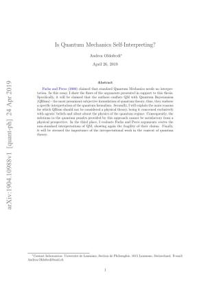 Is Quantum Mechanics Self-Interpreting?