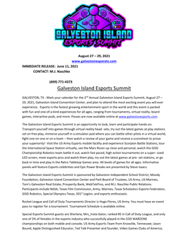 2021 Galveston Island Esports Summit