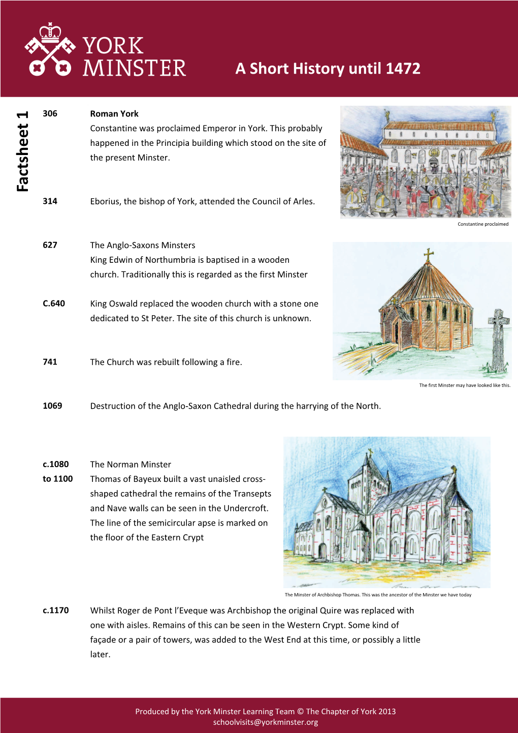 Factsheet 1 a Short History Until 1472