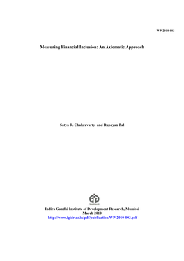 Measuring Financial Inclusion: an Axiomatic Approach