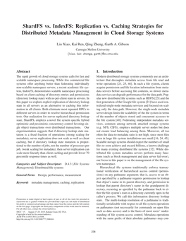 Replication Vs. Caching Strategies for Distributed Metadata Management in Cloud Storage Systems