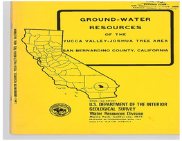 Ground-Water Resources of the Yucca Valley-Joshua