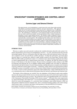 Spacecraft Swarm Dynamics and Control About Asteroids
