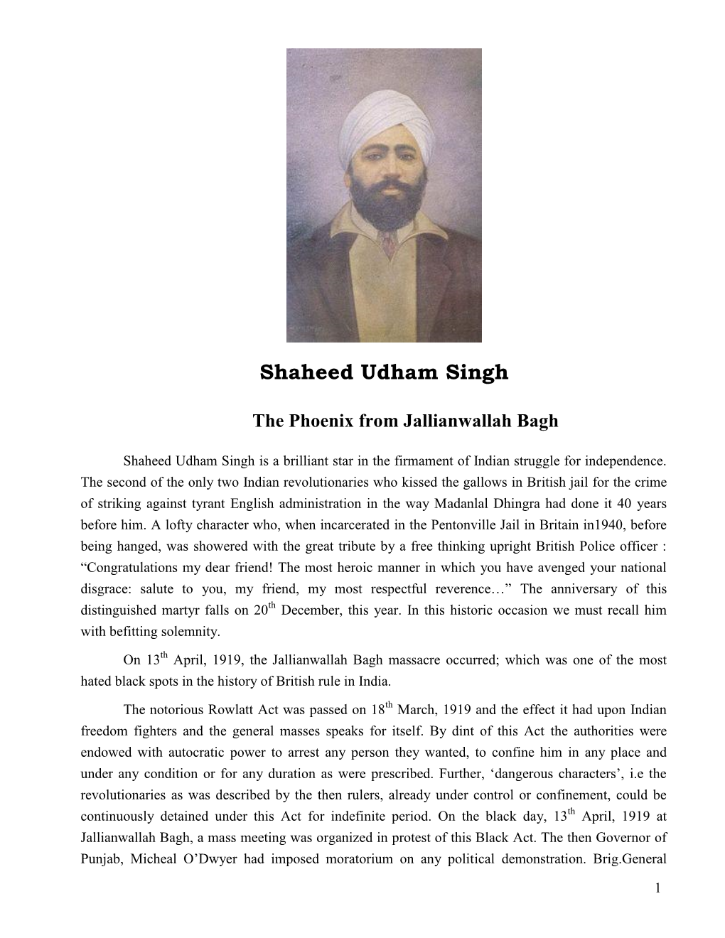 Shaheed Udham Singh