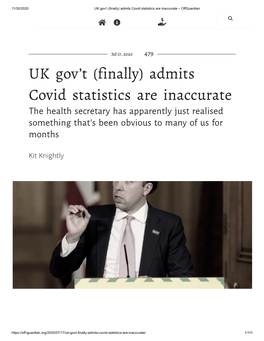 UK Gov't (Finally) Admits Covid Statistics Are Inaccurate – Offguardian