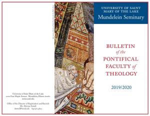 Bulletin of the Pontifical Faculty of Theology 2019-2020