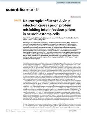 Neurotropic Influenza a Virus Infection Causes Prion Protein Misfolding Into