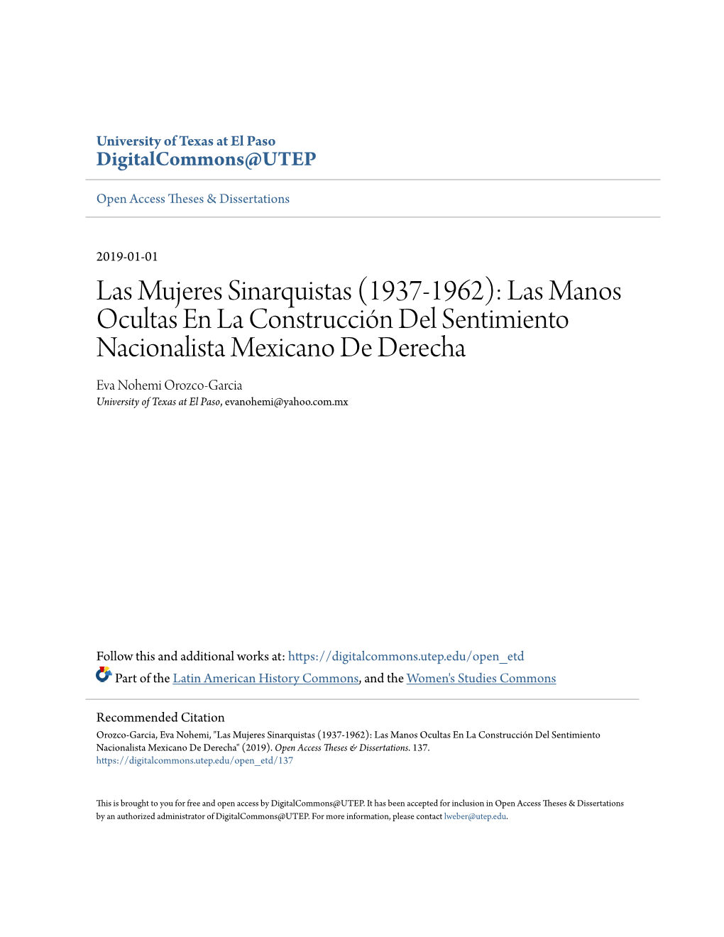 Las Mujeres Sinarquistas (1937-1962): Las Manos Ocultas En La Construcción Del Sentimiento Nacionalista Mexicano De Derecha