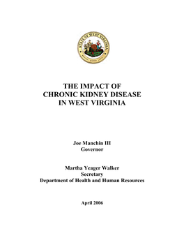 The Impact of Chronic Kidney Disease in West Virginia
