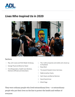 Lives Who Inspired Us in 2020