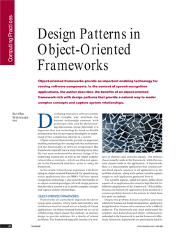 Design Patterns in Object-Oriented Frameworks