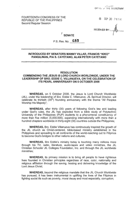 FOURTEENTH CONGRESS of the REPUBLIC of the PHILIPPINES Second Regular Session