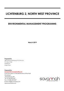 Lichtenburg 2, North West Province Environmental