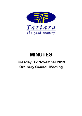 2019 November Council Minutes