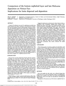 Comparison of the Bottom Nepheloid Layer and Late Holocene Deposition on Nitinat Fan: Implications for Lutite Dispersal and Deposition