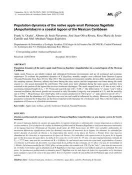 Population Dynamics of Pomacea Flagellata