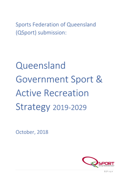 Queensland Government Sport & Active Recreation Strategy 2019