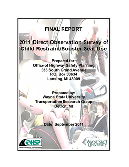 2011 Direct Observation Survey of Child Restraint/Booster Seat Use