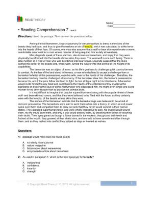 • Reading Comprehension 7