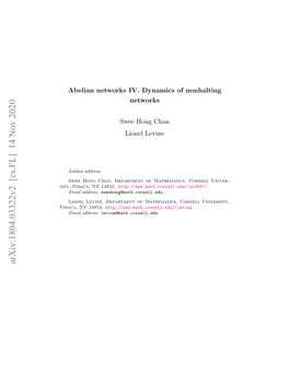 Abelian Networks IV. Dynamics of Nonhalting Networks